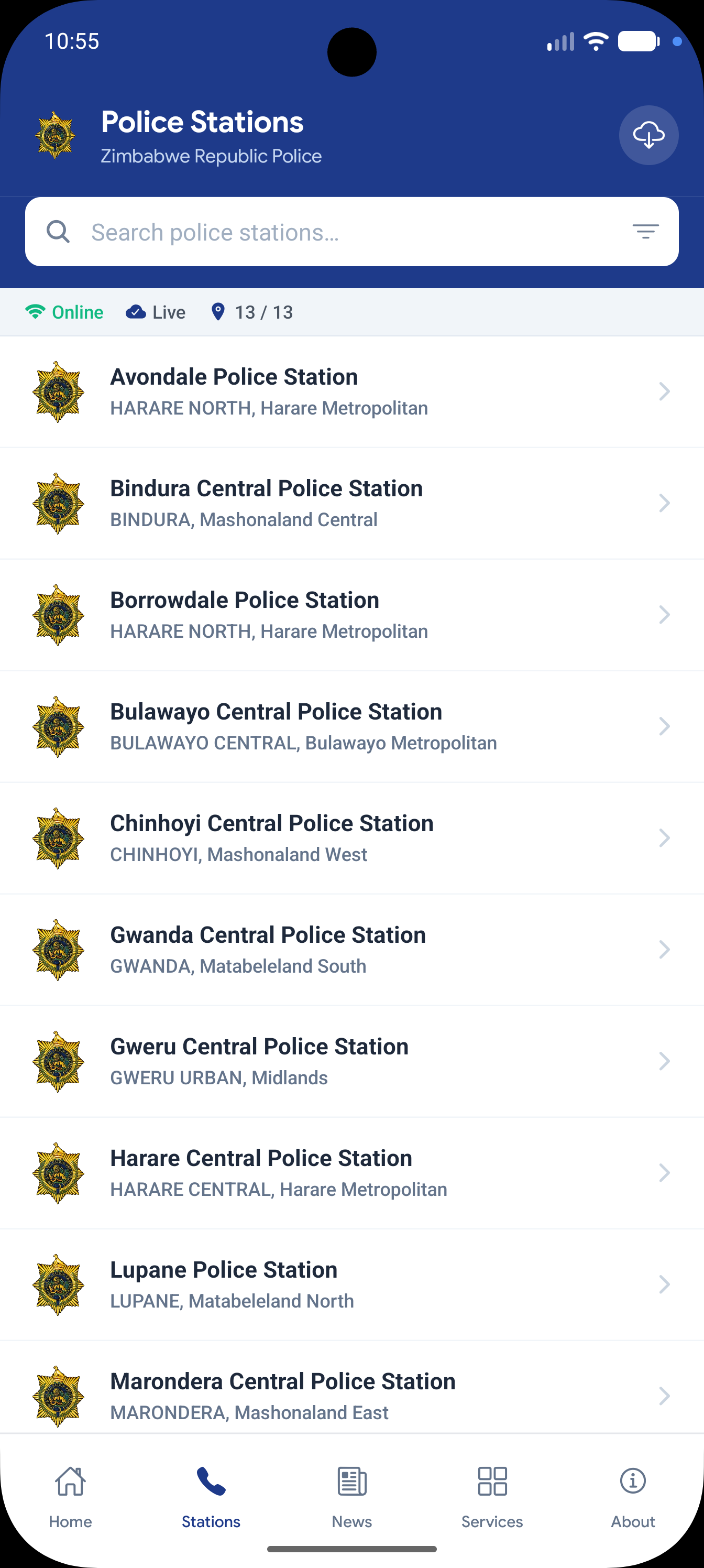 SafeTap police station directory